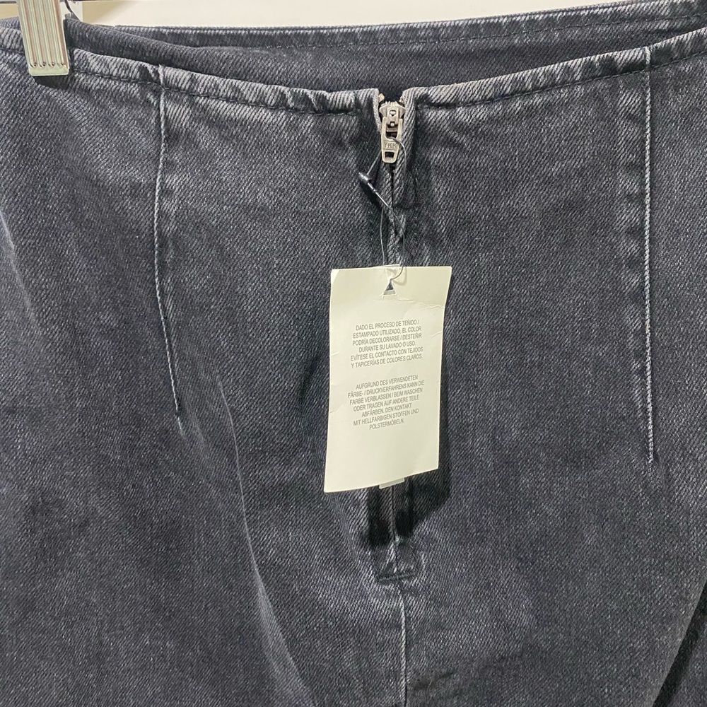 NWT | ASOS Denim Black Skirt with Back Zip - Picture 6 of 7